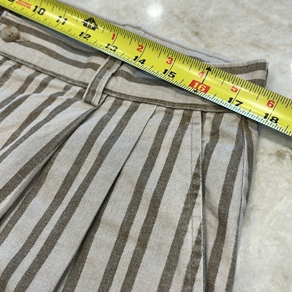 Ruff Hewn | Pleated Bermuda Shorts | Grey/Beige Stripes | Men’s 36 Wiast - Picture 3 of 11